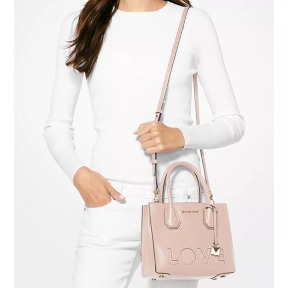 Michael Kors Mercer Love Detailed Messenger Handbag - Picture 2 of 16